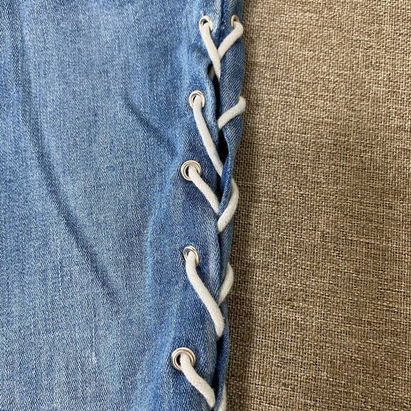 Pacsun Super Stretch Ankle Jegging Jeans Women's 24 Blue Cross Lace Casual Pant - Picture 10 of 16